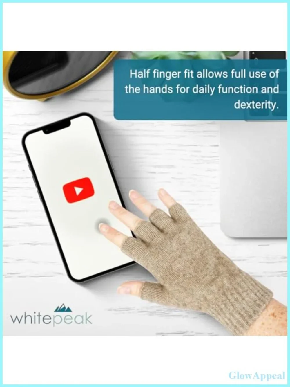 Genuine Merino Wool Possumdown Fingerless Gloves Unisex Half-Finger Warm